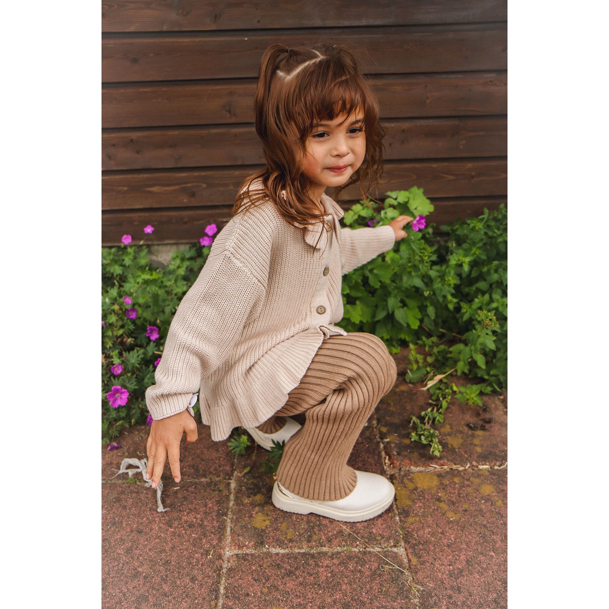 Scarlett Gebreide Kinderbroek – Warm Ribkatoen