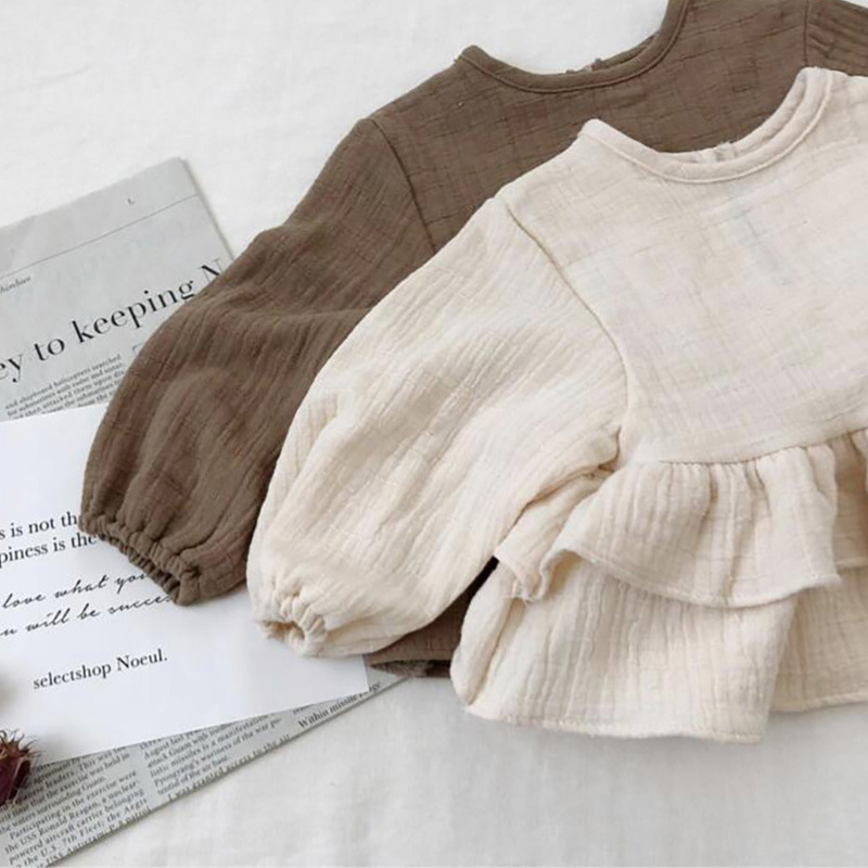 LUISA Mousseline Meisjesblouse met Peplum Ruches