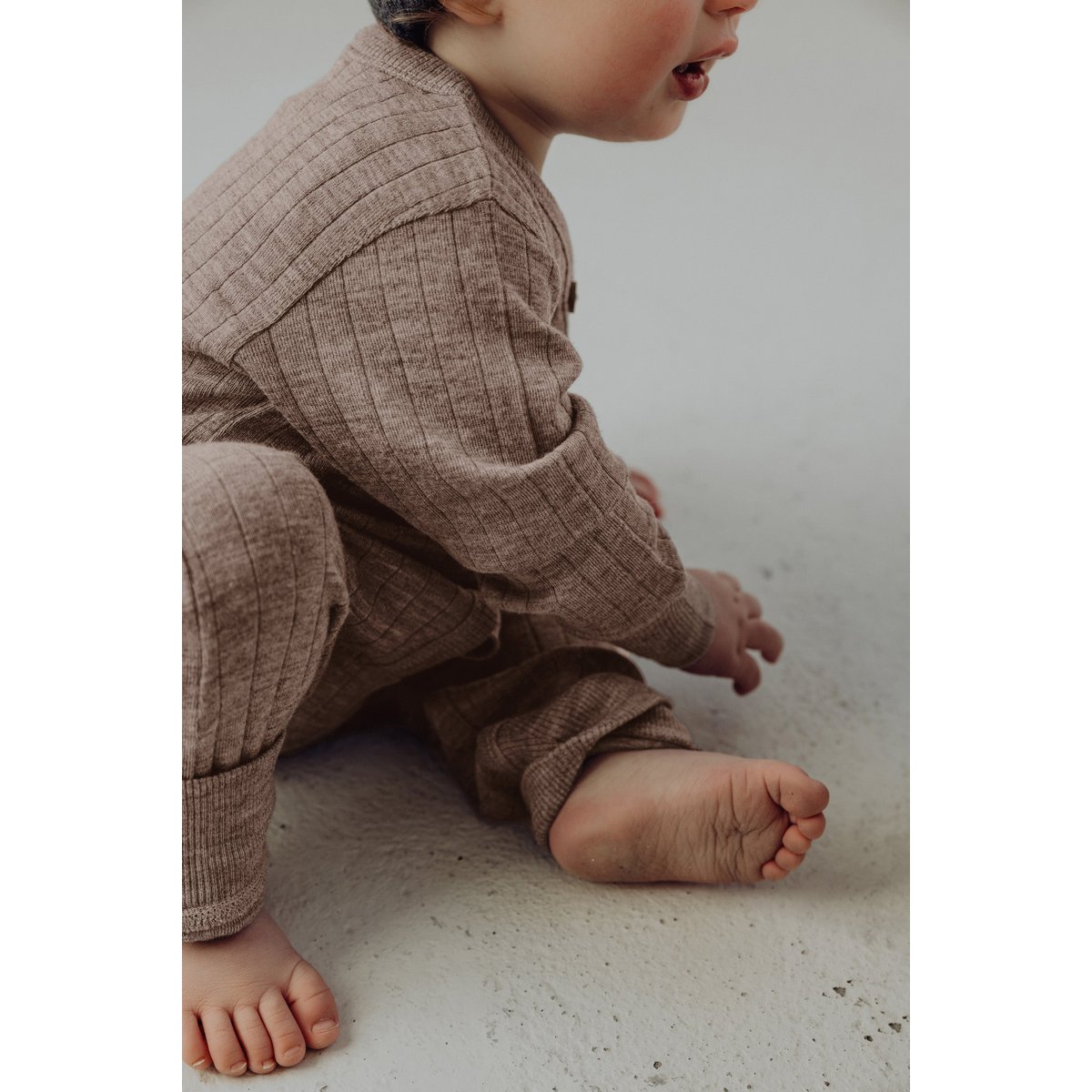 Playsuit Wollen Ribstof Zand