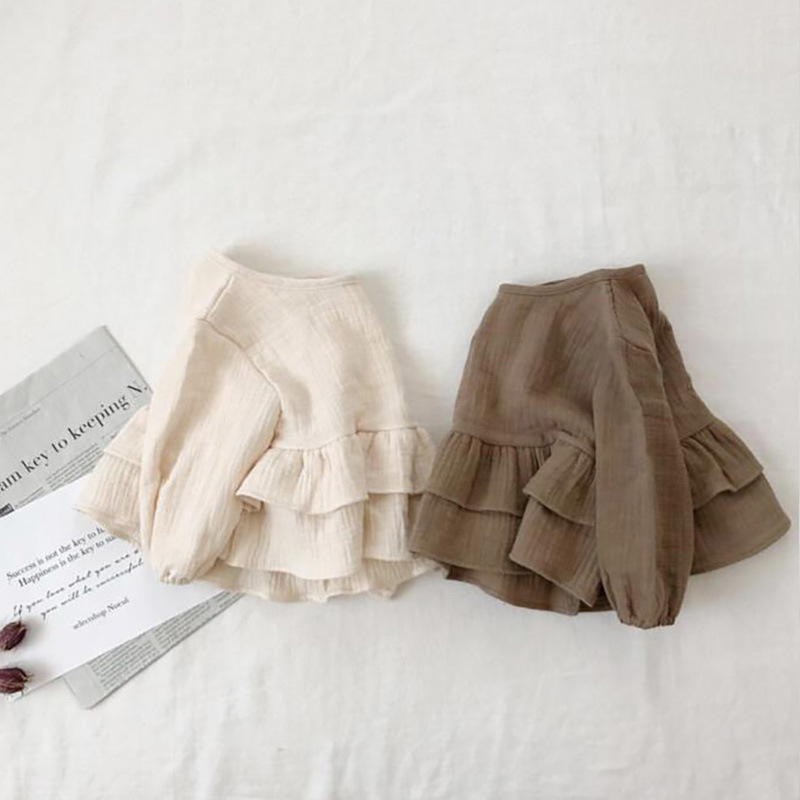 LUISA Mousseline Meisjesblouse met Peplum Ruches