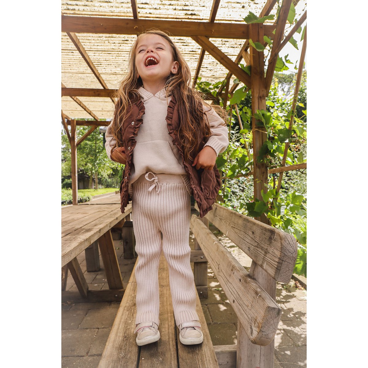 Scarlett Gebreide Kinderbroek – Warm Ribkatoen