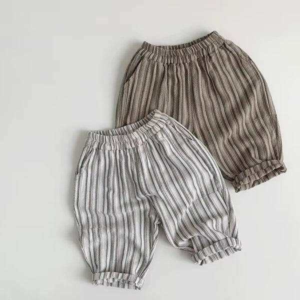 Theo Gestreepte Kinderbroek van Katoen