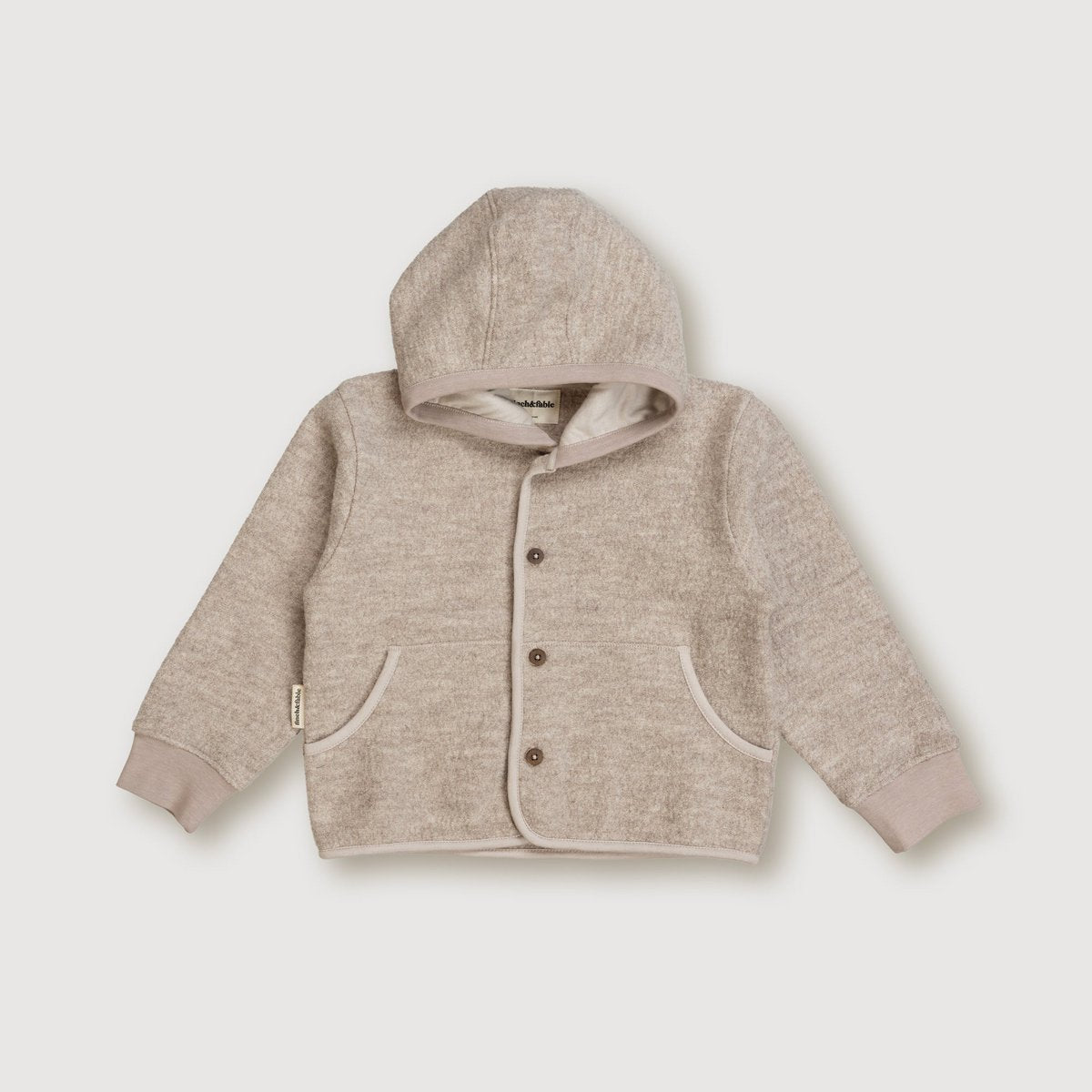Wollen jack met capuchon - Zand