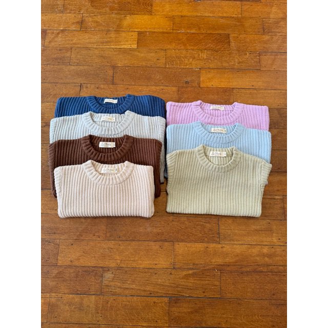 Lea Unisex Gebreide Kindertrui met Ronde Hals