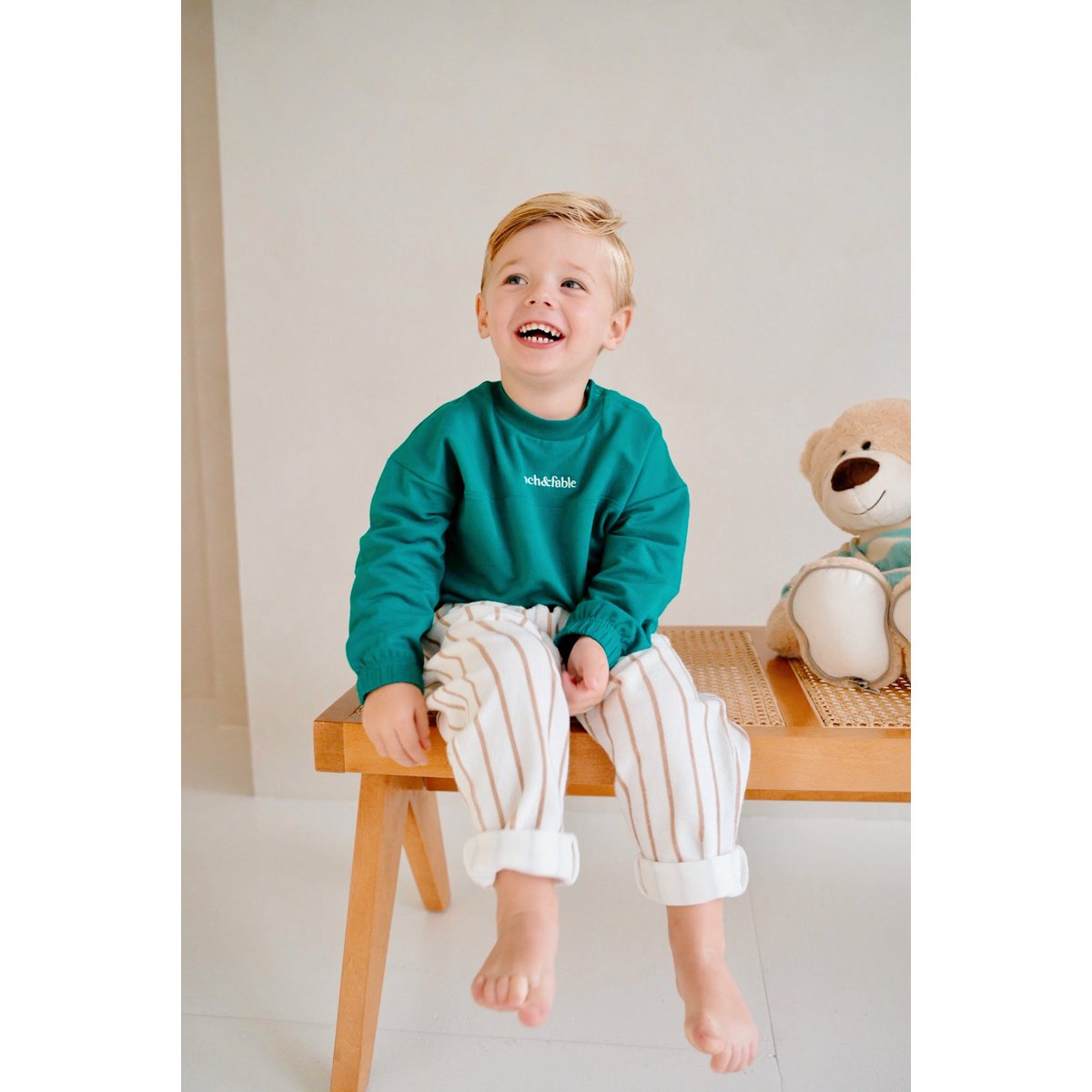 Kindersweater van Biologisch Katoen Fleece – Matcha