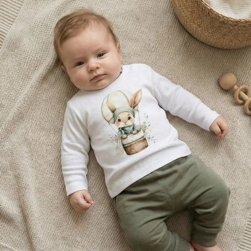 Baby set met konijn print van zacht katoen