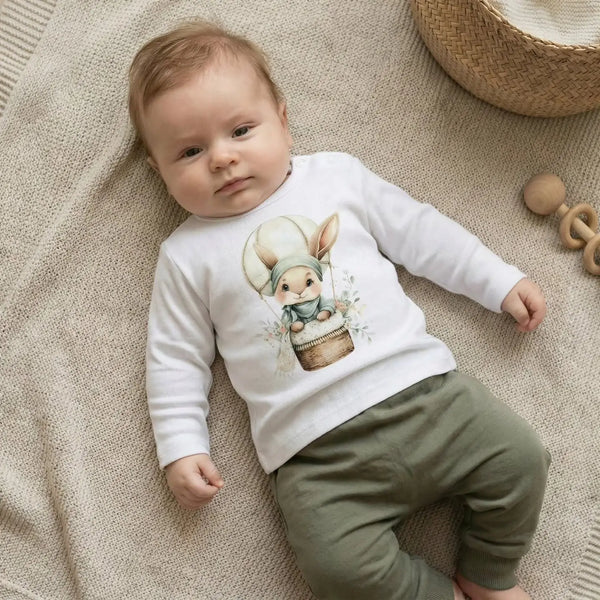 Baby Set Konijn Print | Zacht Katoen | Maat 56