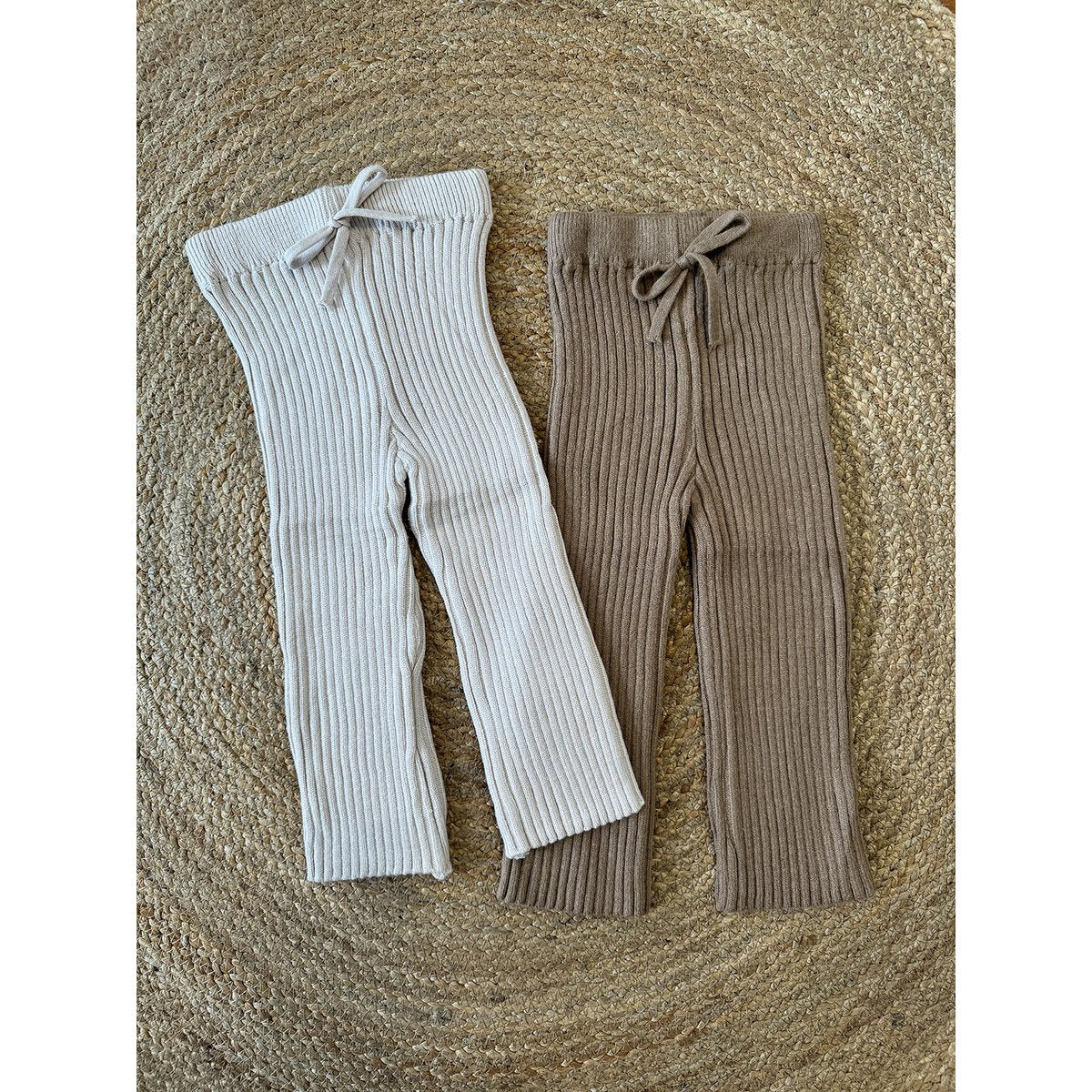 Scarlett Gebreide Kinderbroek – Warm Ribkatoen
