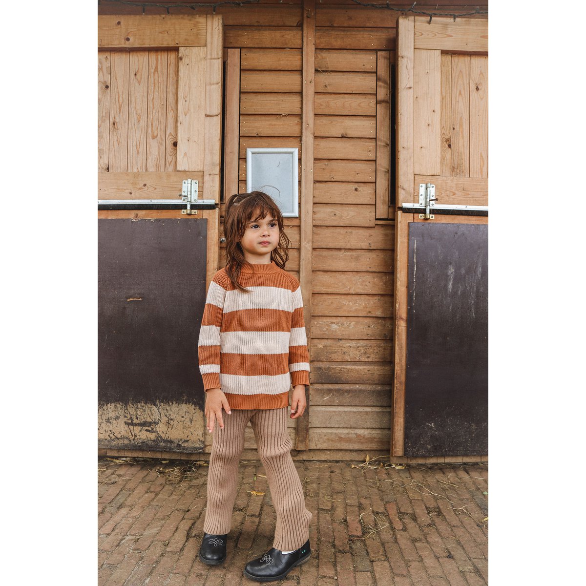 Scarlett Gebreide Kinderbroek – Warm Ribkatoen