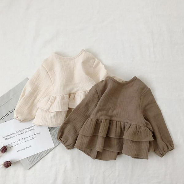 LUISA Mousseline Meisjesblouse met Peplum Ruches