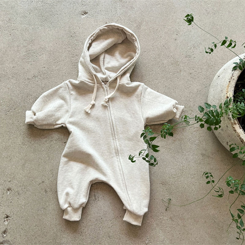 Baby Jumpsuit met Rits en Capuchon