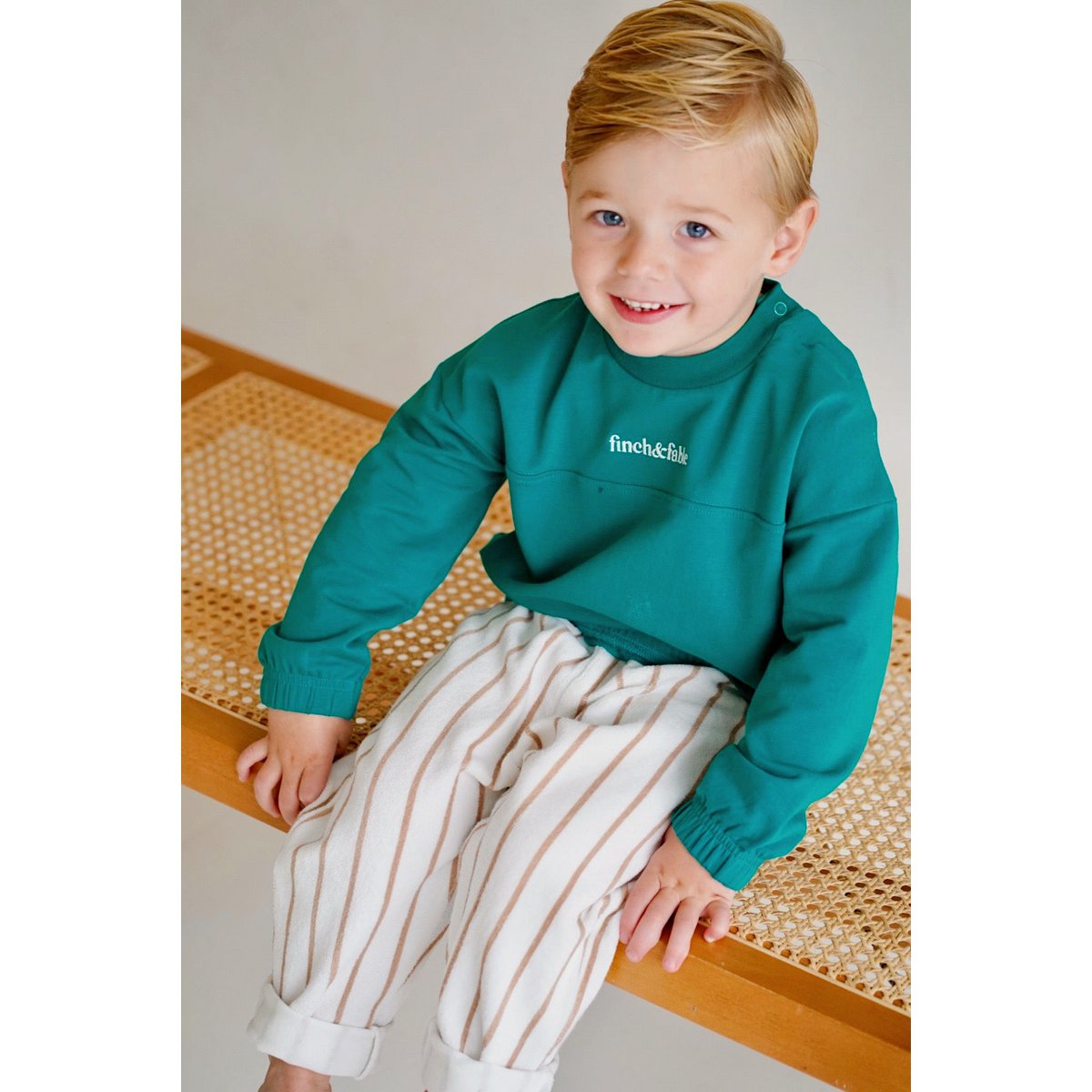 Kindersweater van Biologisch Katoen Fleece – Matcha
