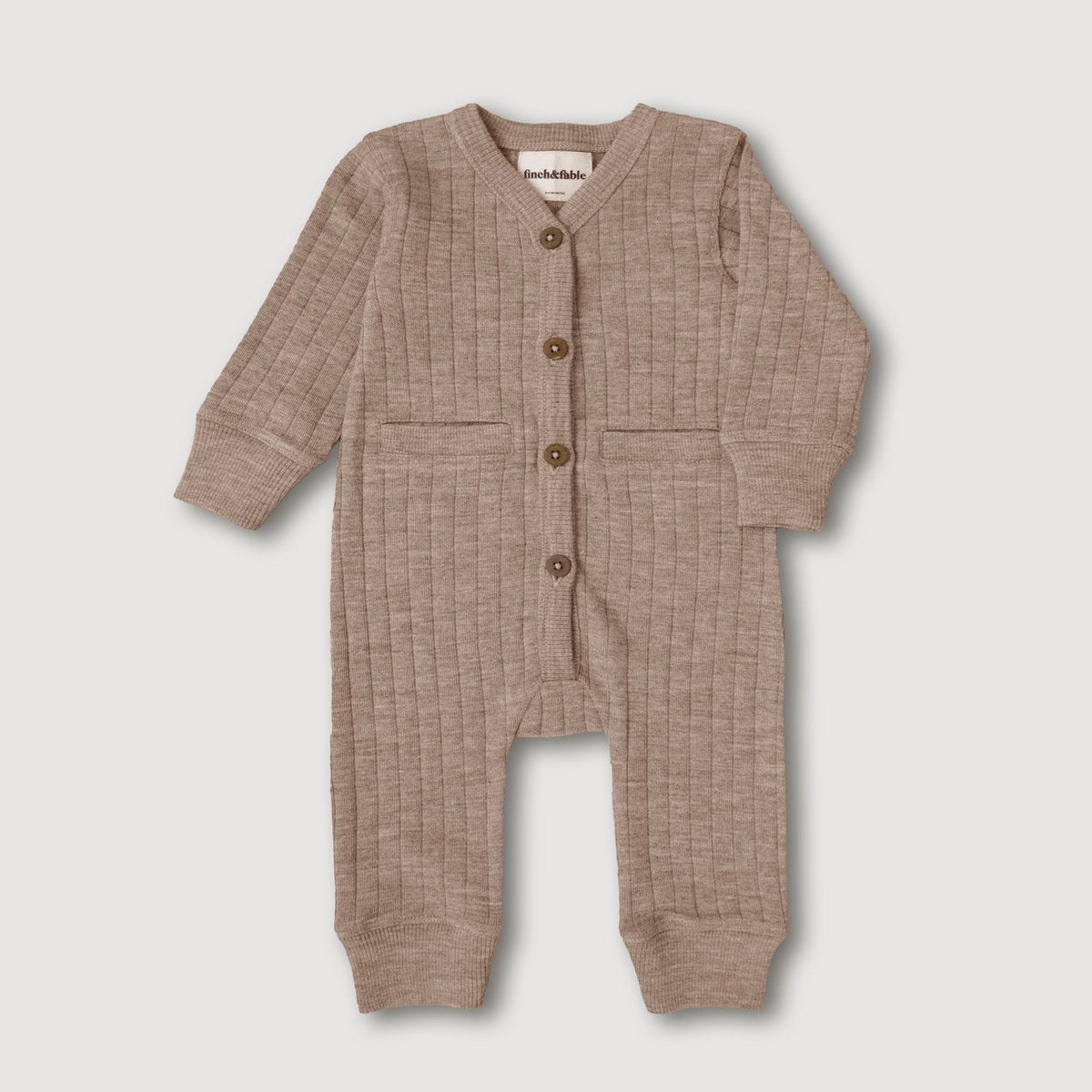 Playsuit Wollen Ribstof Zand