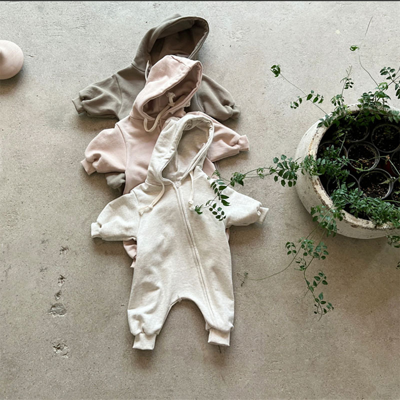Baby Jumpsuit met Rits en Capuchon